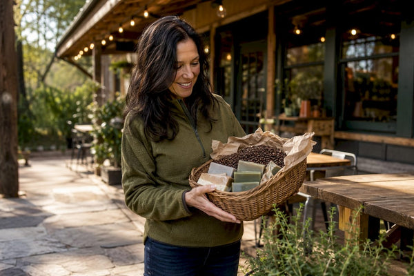 Woman shopping Michigan outdoor gifts in store