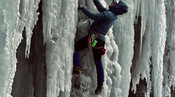 Ice climbing in Munising, Michigan
