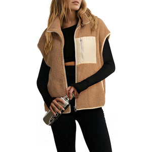 Sherpa Fleece Zip Up Vest