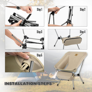 Qunature Lightweight Folding Camp Chair with Storage Bag