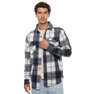 Long Sleeve Navy Plaid Jacket