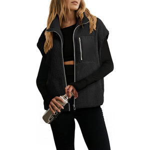 Sherpa Fleece Zip Up Vest