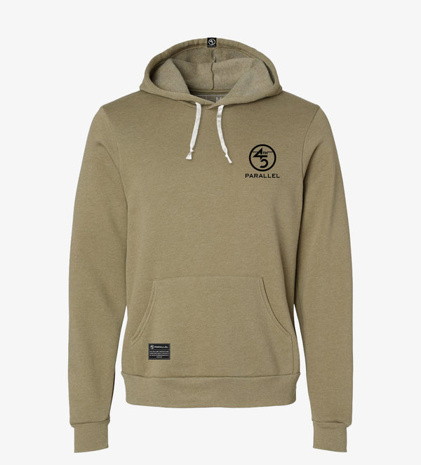 45th Life Emblem Hoodie front chest logo inspired by life along the 45th Parallel