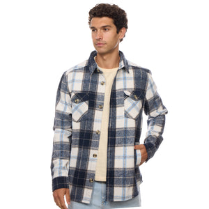 Long Sleeve Navy Plaid Jacket