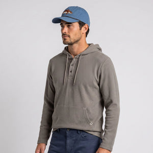 Men's Lichen Stretch Flannel Hooded Henley