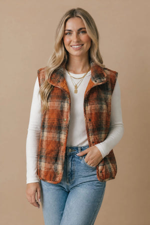 Quilted Snap Button Puffer Vest