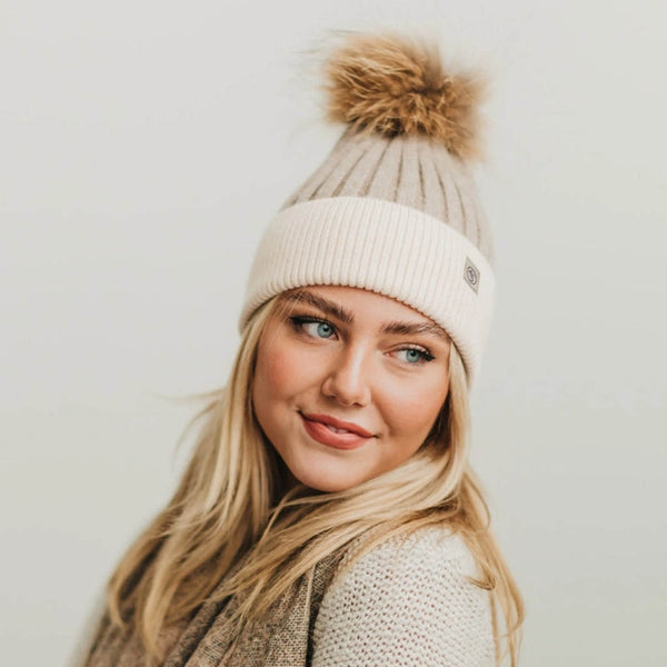 45th Parallel Angora Fur Pom Beanie