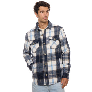 Long Sleeve Navy Plaid Jacket