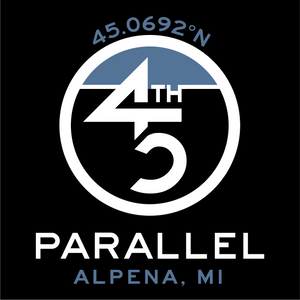 45th Life My Latitude Sticker featuring 45th Parallel coordinates. Alpena, Michigan