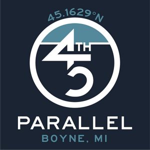 45th Life My Latitude Sticker featuring 45th Parallel coordinates. Boyne, Michigan