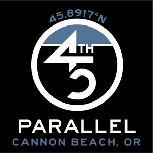 45th Life My Latitude Sticker featuring 45th Parallel coordinates. Cannon Beach, Oregon