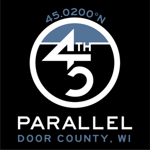 45th Life My Latitude Sticker featuring 45th Parallel coordinates. Door County, Wisconsin