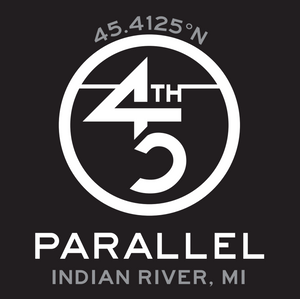 45th Life My Latitude Sticker featuring 45th Parallel coordinates. Indian River, Michigan