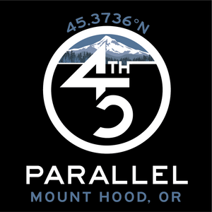 45th Life My Latitude Sticker featuring 45th Parallel coordinates. Mount Hood, Oregon