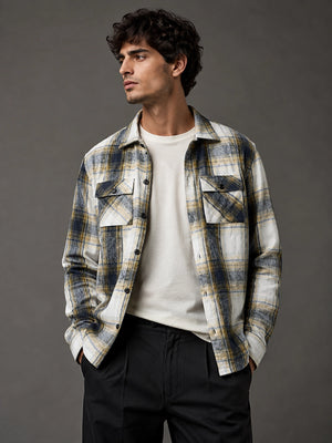 45th Parallel Men’s Plaid Button-Down Overshirt