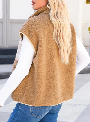 Sherpa Fleece Zip Up Vest