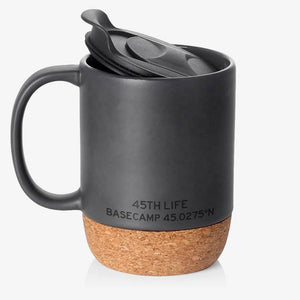 45th Parallel Cork Bottom Mug in Black back view