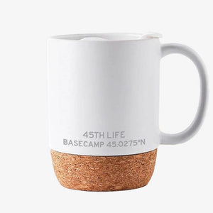 45th Parallel Cork Bottom Mug in White back view