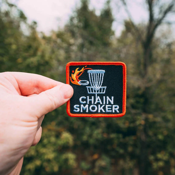 45th Life Chain Smoker embroidered patch inspired by life along the 45th Parallel