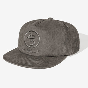 45th Parallel Classic Flat Brim Hat in Iron Ridge with tonal embroidered circle logo
