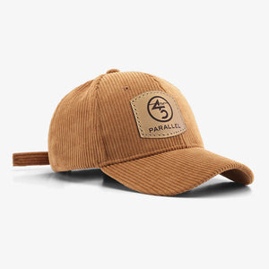 45th Parallel Corduroy Cap in Amber Ridge with leather 45th Parallel patch