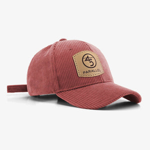 45th Parallel Corduroy Cap in Cedar Rose with leather 45th Parallel patch