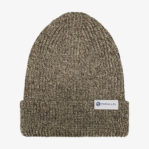 45th Parallel Ribbed Cuff Beanie in Marled Brown
