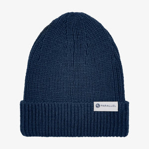 45th Parallel Ribbed Cuff Beanie in Marled Navy