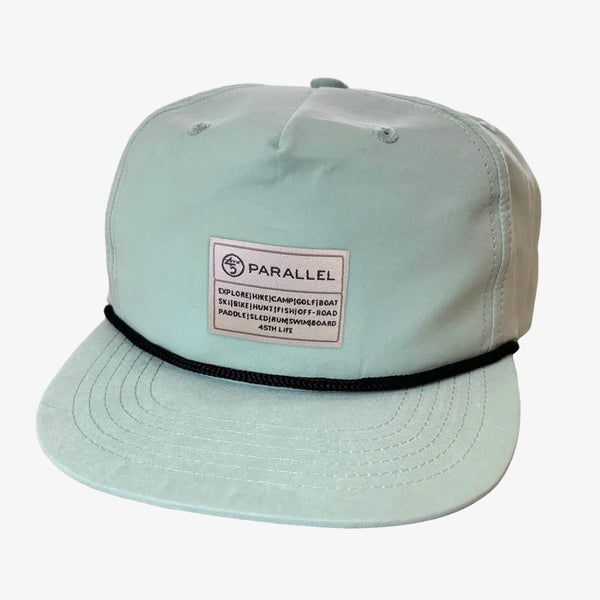 45th Parallel 5-Panel Recycled Rope Hat in Mint flat lay product shot