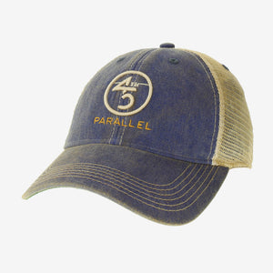 45th Parallel Small Fit Classic Embroidered Hat in Faded Denim