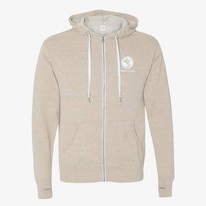 Classic Zip Hoodie in Oatmeal front view