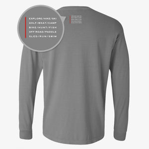 45th Parallel Long Sleeve Tagline Tee in Granite back view