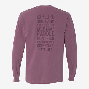 45th Parallel Long Sleeve Activity Tee in Wild Berry back view