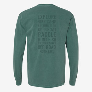 45th Parallel Long Sleeve Activity Tee in Blue Spruce back view