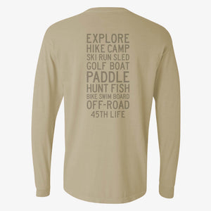 45th Parallel Long Sleeve Activity Tee in Sandstone back view