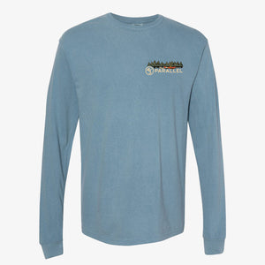 45th Parallel Long Sleeve Vintage Canoe Tee in Ice Blue front view