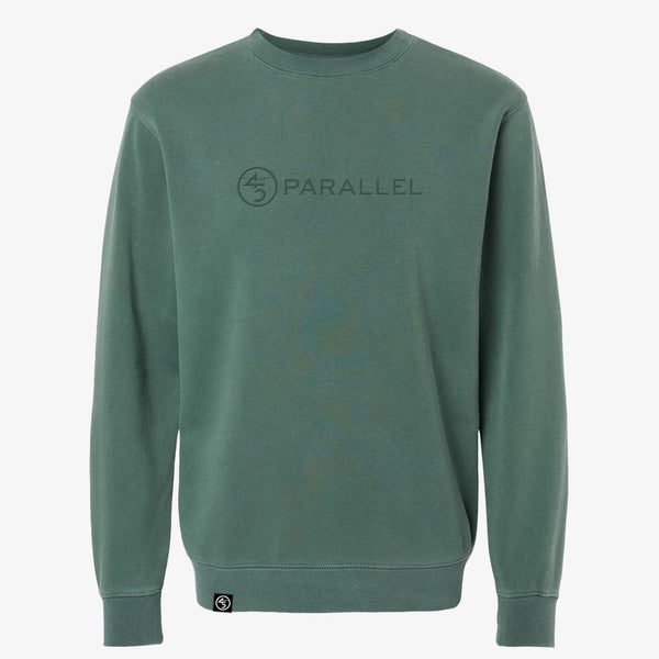 45th Parallel Embroidered Crew sweatshirt in Pigment Alpine Green
