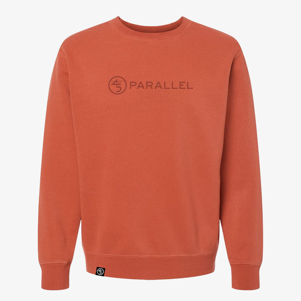 45th Parallel Embroidered Crew sweatshirt in Pigment Amber