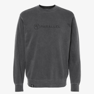 45th Parallel Embroidered Crew sweatshirt in Pigment Black