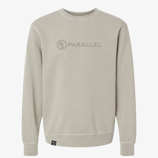 45th Parallel Embroidered Crew sweatshirt in Pigment Cement