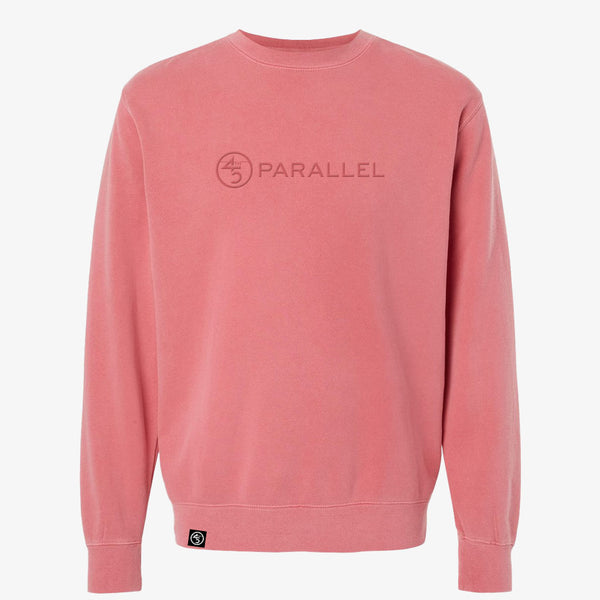 45th Parallel Embroidered Crew sweatshirt in Pigment Pink