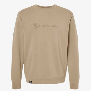 45th Parallel Embroidered Crew sweatshirt in Pigment Sandstone