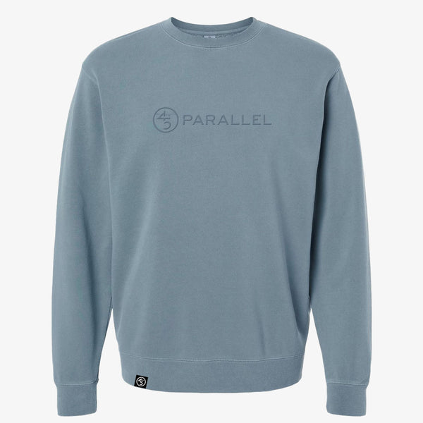 45th Parallel Embroidered Crew sweatshirt in Pigment Slate Blue