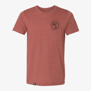 45th Parallel Tagline Tee in Heather Clay front view