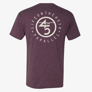 45th Parallel Tagline Tee in Vintage Purple back view