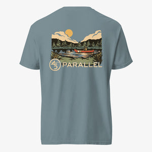 45th Parallel Vintage Canoe Tee in Ice Blue back view