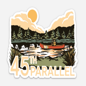 45th Parallel Vintage Canoe Sticker