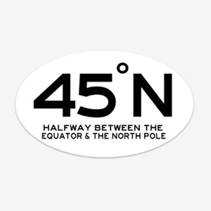 45th Parallel 45 N Sticker
