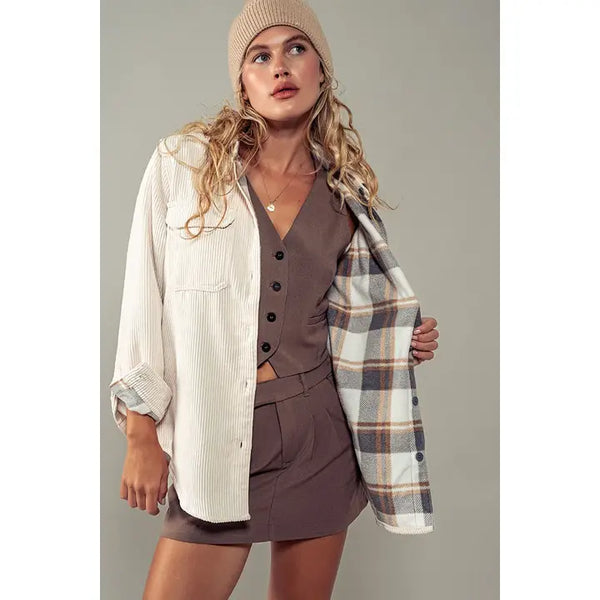 45th Parallel Corduroy Reversible Shacket