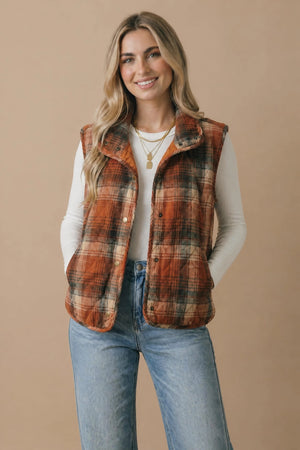 Quilted Snap Button Puffer Vest